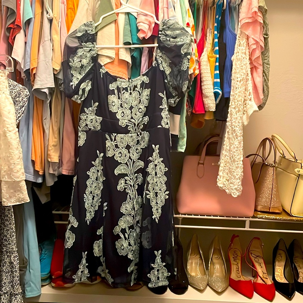 Altard State Blue Embroidered Dress Size L